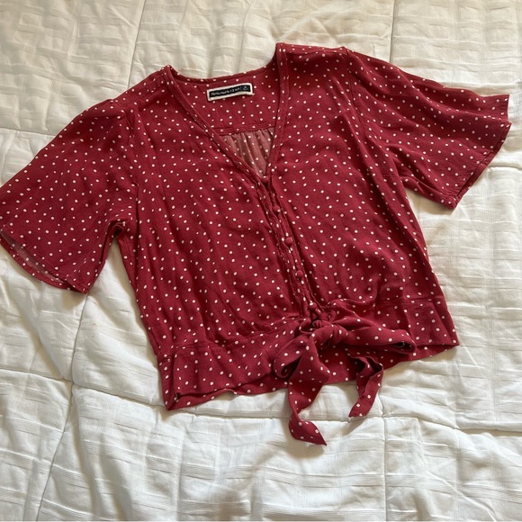 Abercrombie & Fitch Polka Dot Button Blouse Size S - Picture 1 of 7